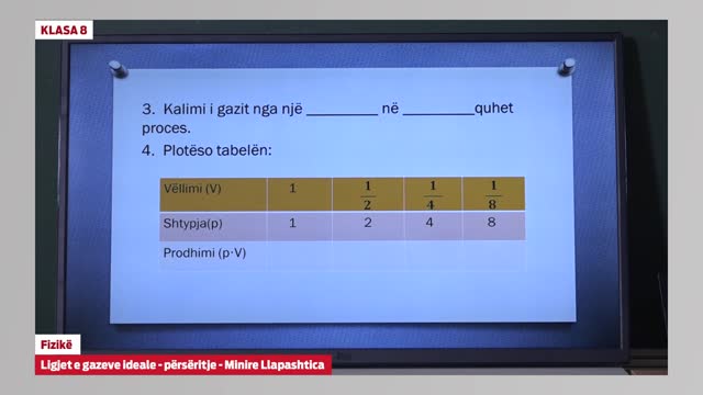 Klasa 8 Fizikë Përsëritje Ligjet E Gazeve Ideale Gjirafavideo 0563